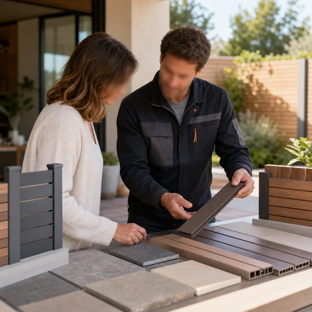 Comparativa de vallas y suelos de terraza de diferentes materiales